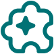 Teal puzzle piece with a star shape cutout in the center, on a light gray background.